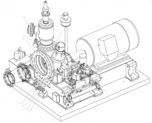 Схема подключения паровой турбины и аксонометрический чертеж турбины TR320
